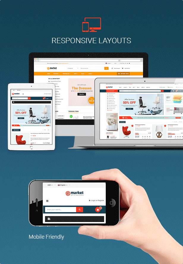 E-market - Stunning and Responsive Magento 2.1 Theme - Features - Menu styles